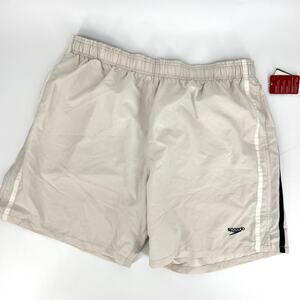 Speedo Mens Swim Trunks Oatmeal Mesh Liner Size XXL NEW